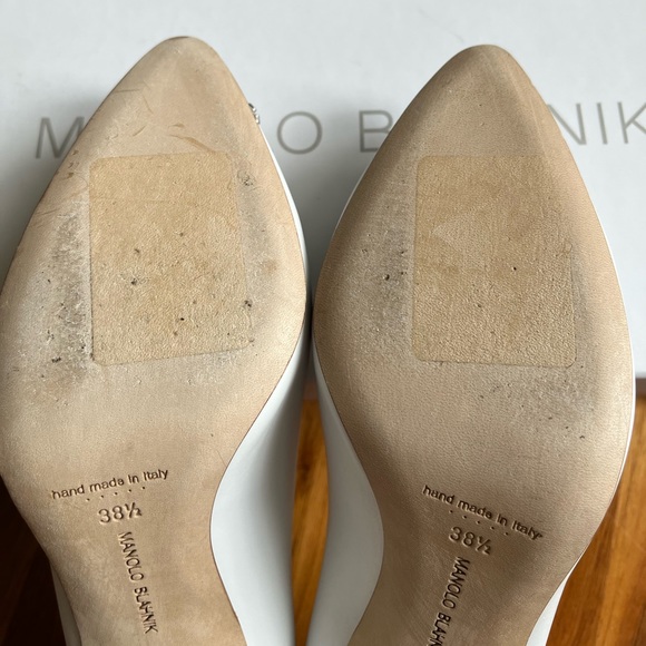 MANOLO BLAHNIK Hangisi Crystal Buckle Pump Leather, NEW - Picture 9 of 14